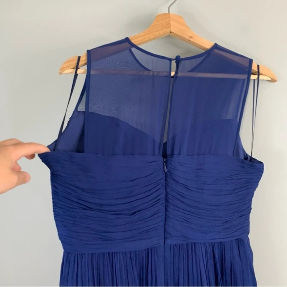 J. Crew Womens Clara Mini Dress Silk Chiffon Cocktail A  Line Blue Bridesmaid 10 - Picture 3 of 12